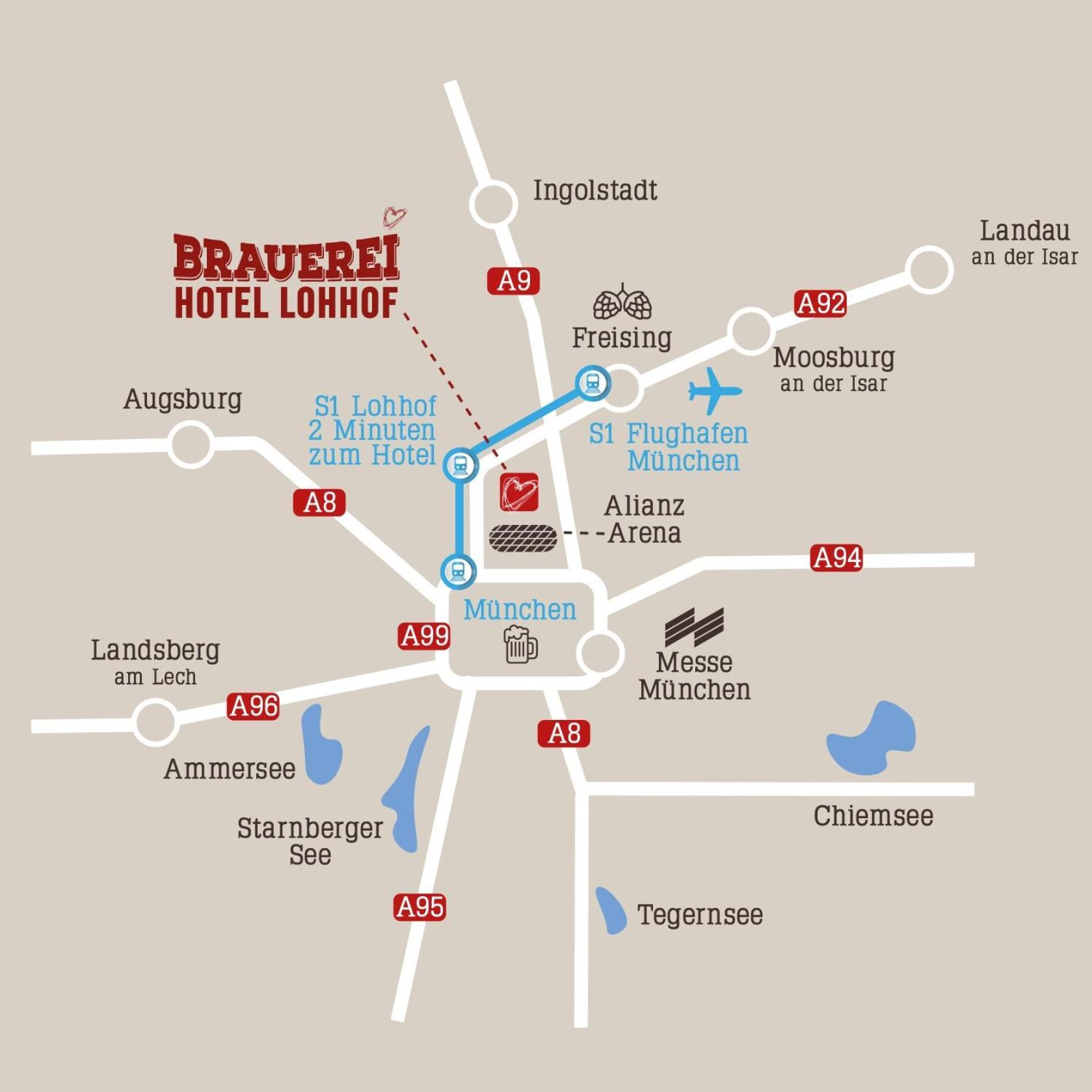 Brauerei Gasthaus Lohhof Im Muenchner Norden, Direkt An Der S1, Naehe Vom Flughafen, Zentrum, A92, Allianz Arena, Ruderregatta Und Schiessanlage G- Hochbrueck Entfernt, Internationale Kueche Унтершляйсгайм Екстер'єр фото