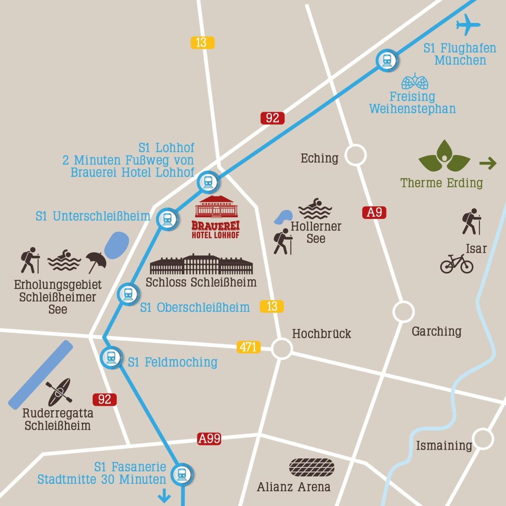 Brauerei Gasthaus Lohhof Im Muenchner Norden, Direkt An Der S1, Naehe Vom Flughafen, Zentrum, A92, Allianz Arena, Ruderregatta Und Schiessanlage G- Hochbrueck Entfernt, Internationale Kueche Унтершляйсгайм Екстер'єр фото